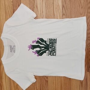ASK NY White Graphic Tee, Size Small